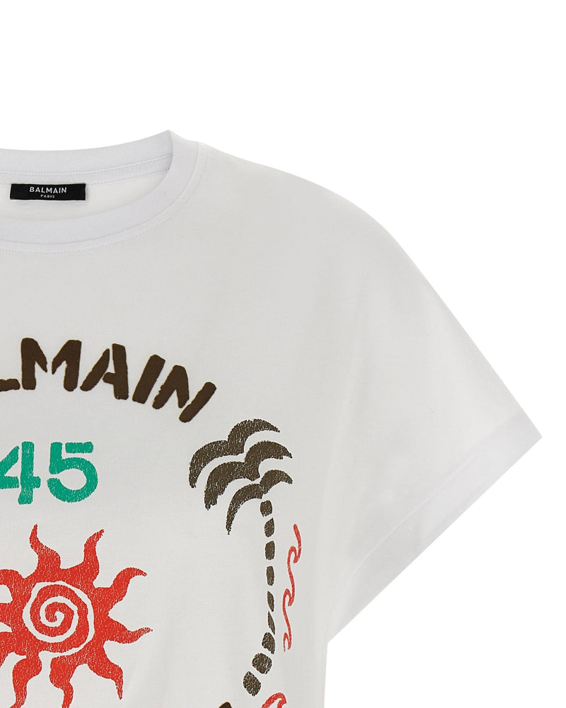 Balmain Club 45 Print T-shirt Glam Steals