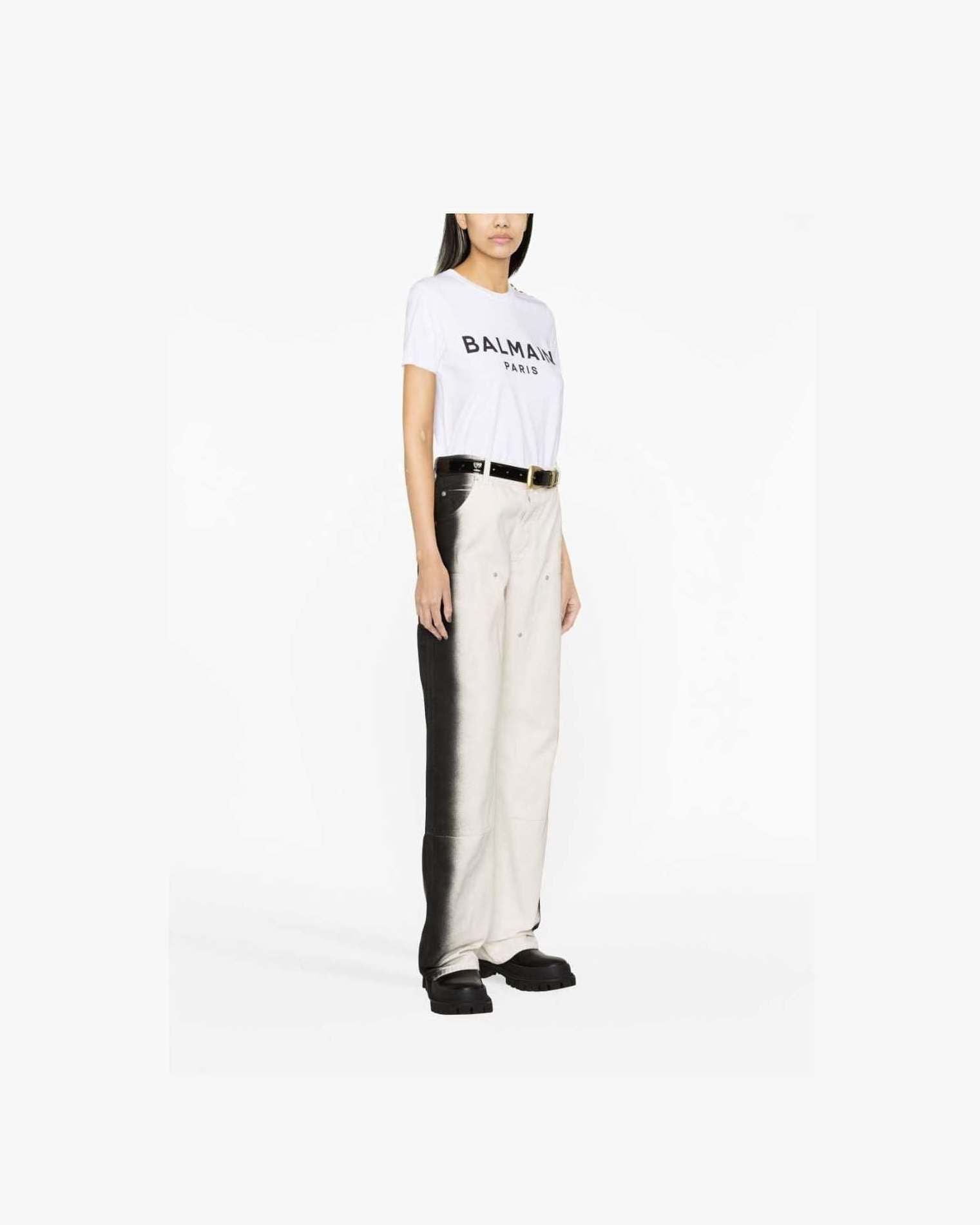 Balmain Cotton Logo Print T-shirt Glam Steals