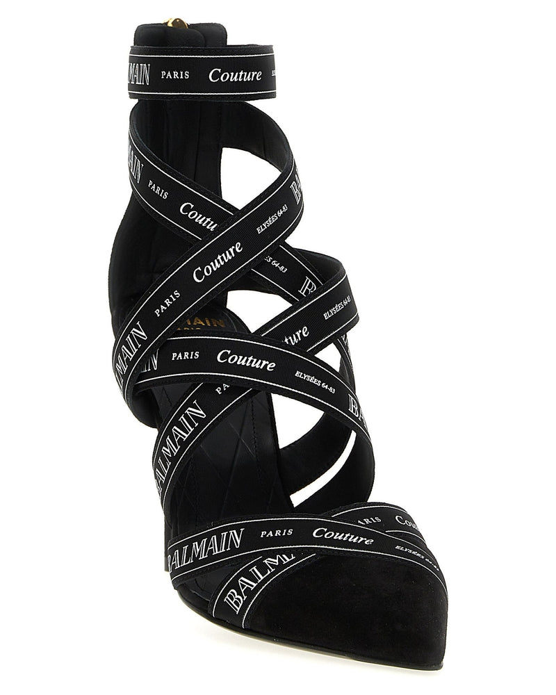 Balmain Couture Ribbon Print Pumps Glam Steals