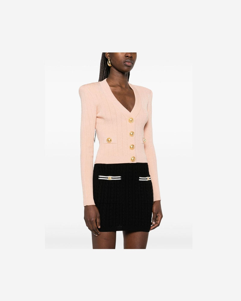 Balmain Cropped Knit Cardigan Glam Steals