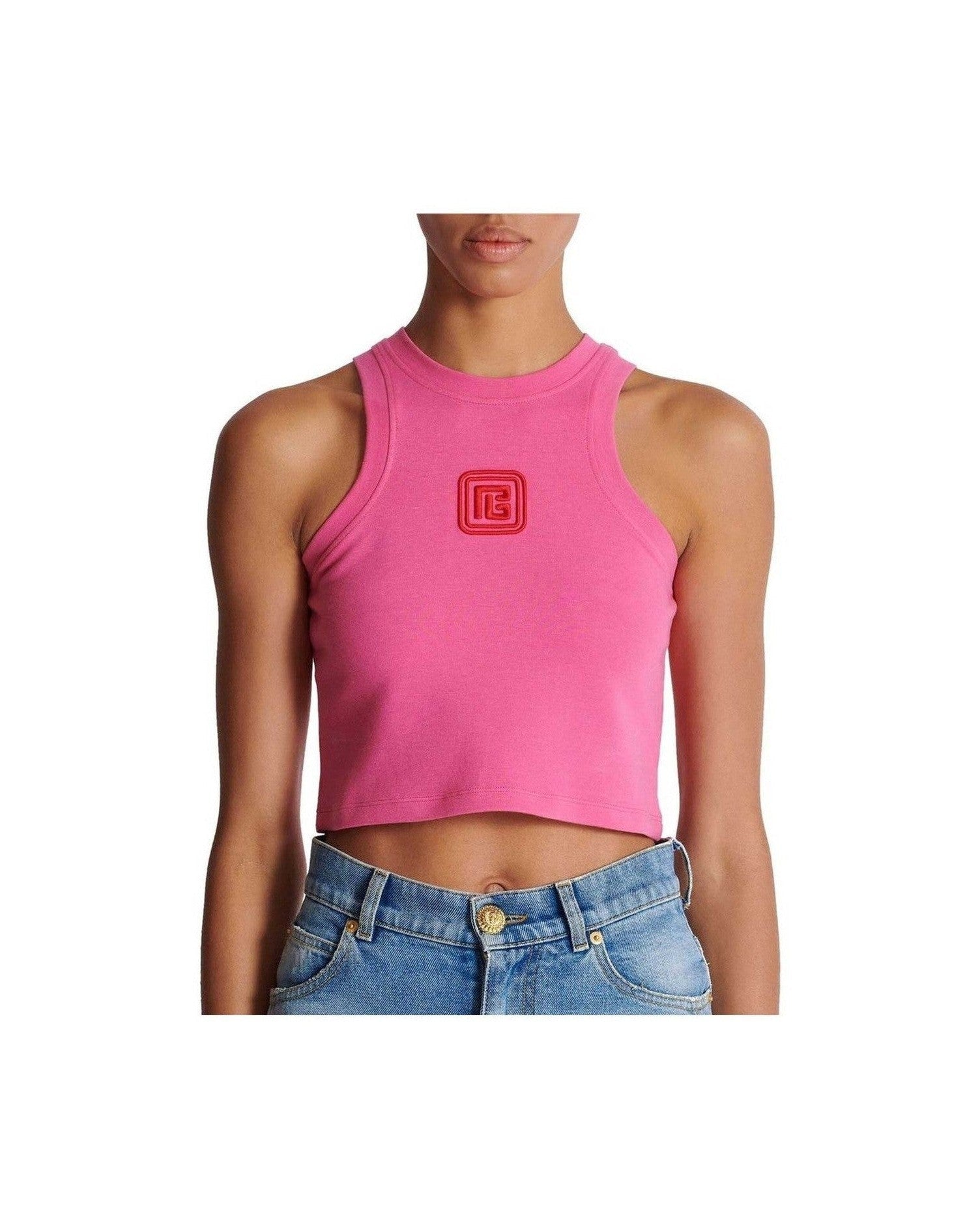 Balmain Cropped Tank Top Glam Steals