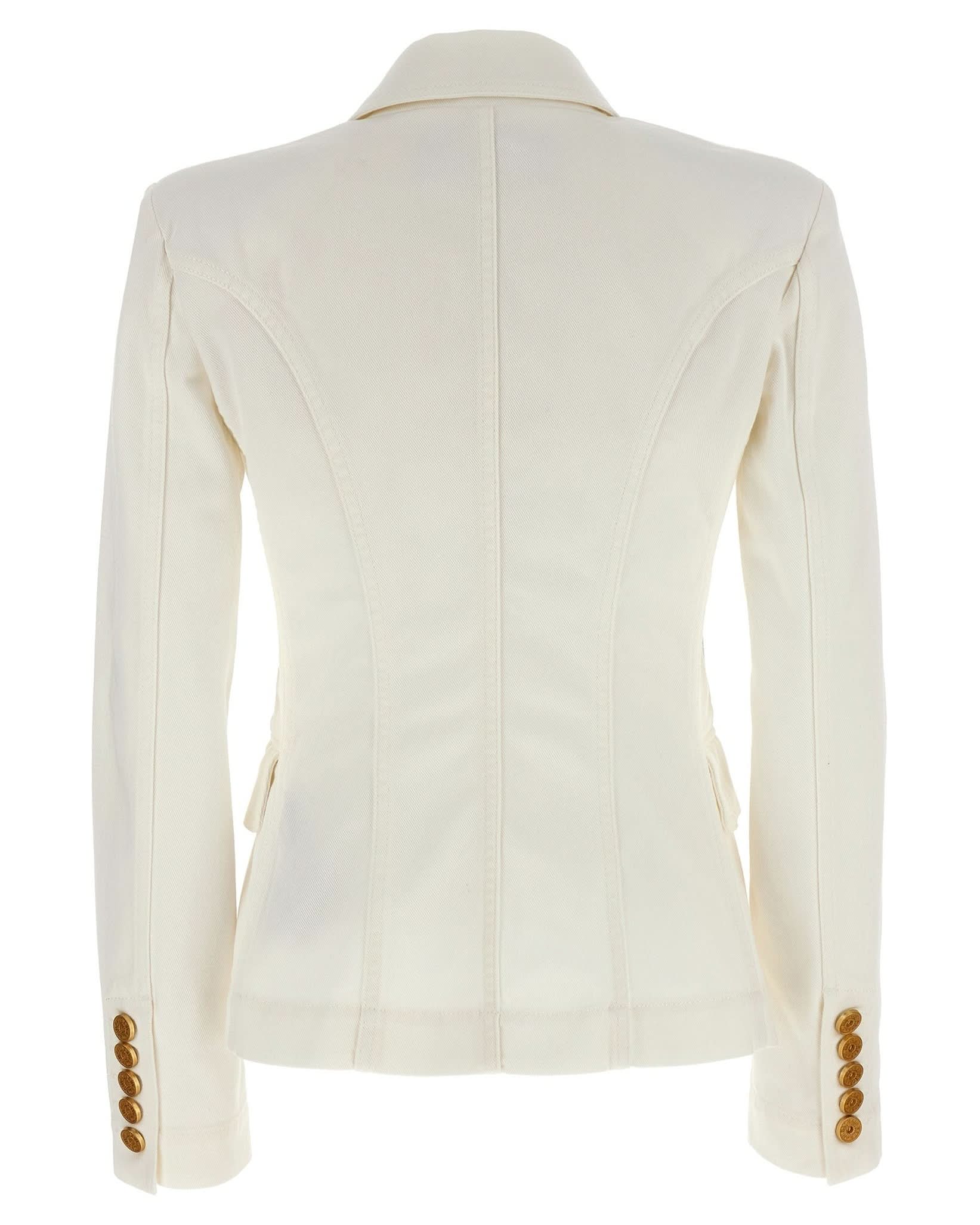 Balmain Denim Double Breasted Blazer Glam Steals