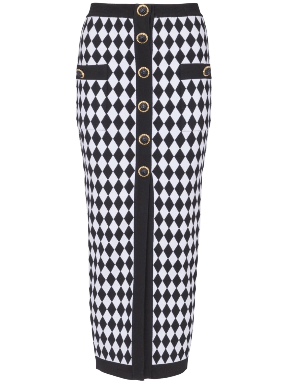 Balmain Diamond Intarsia Knitted Midi Skirt Glam Steals