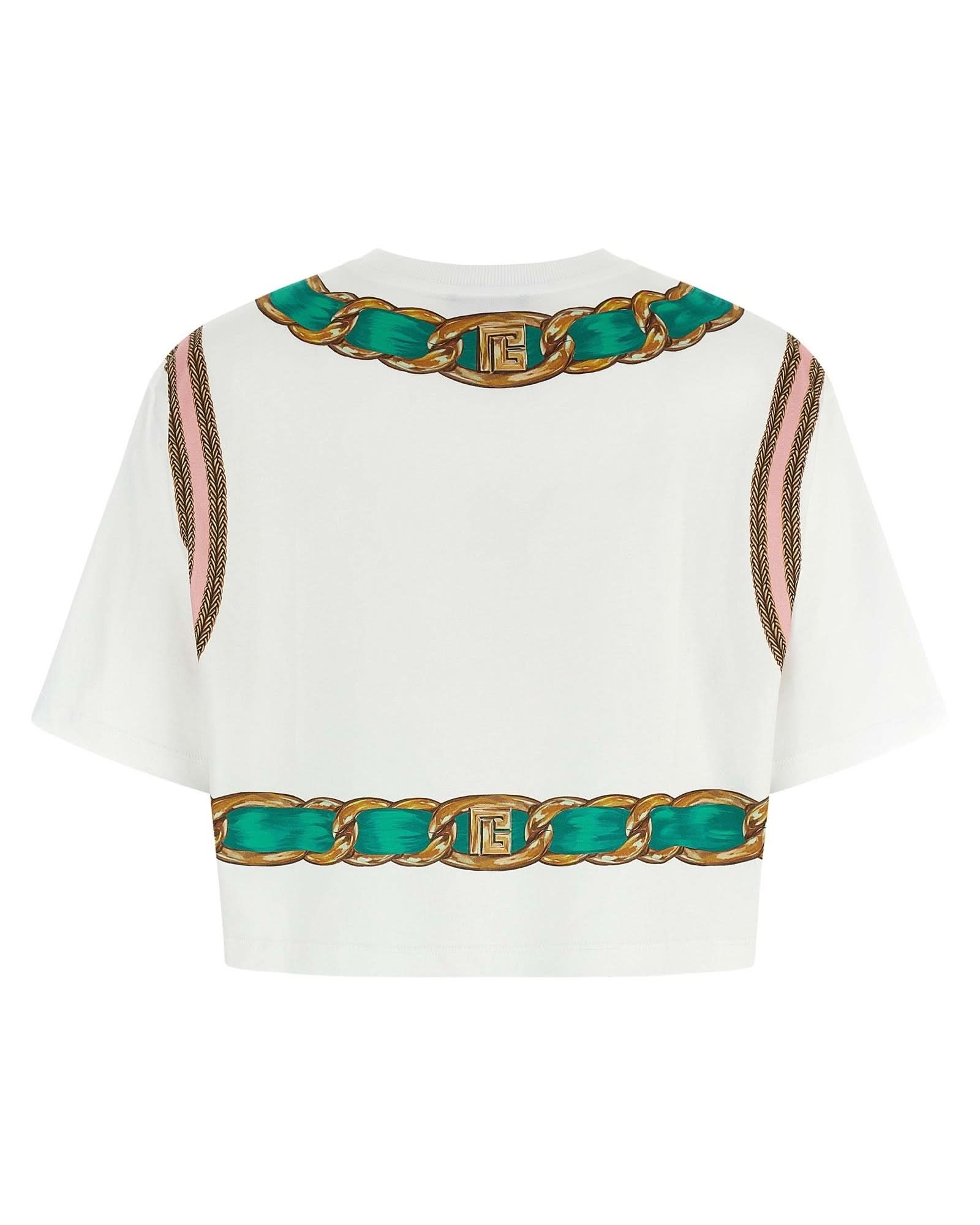 Balmain Foulard Print T-shirt Glam Steals