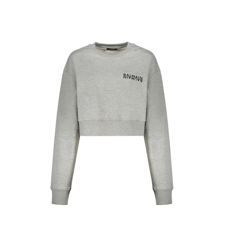 Balmain Gray Cotton Sweatshirt Glam Steals
