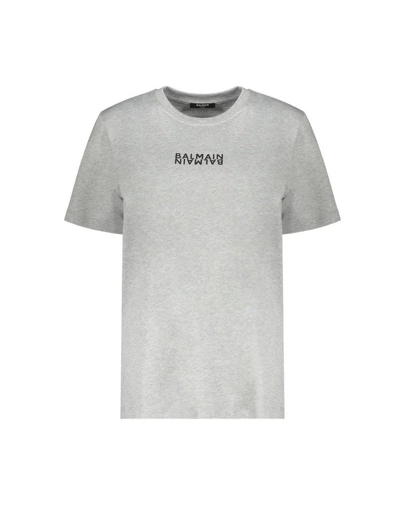 Balmain Gray Cotton T-shirt Glam Steals