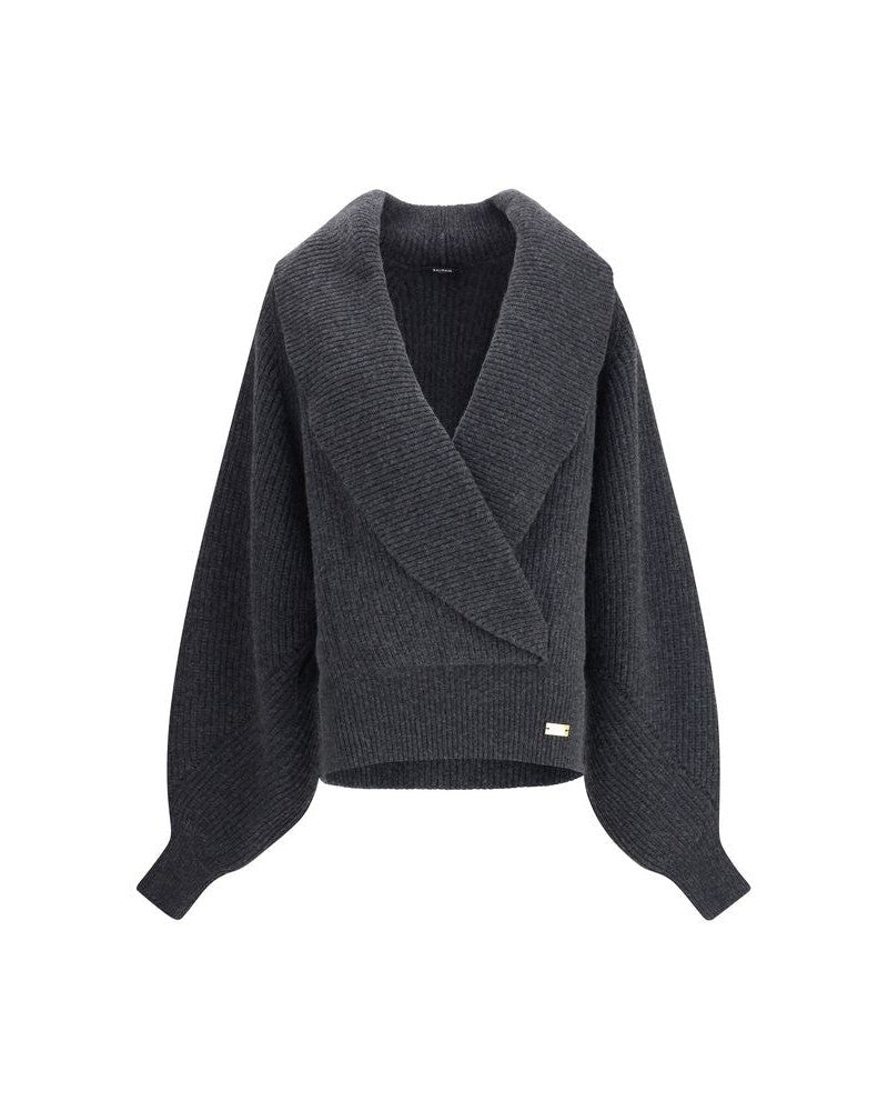 Balmain Gray Wool Sweatshirt Glam Steals