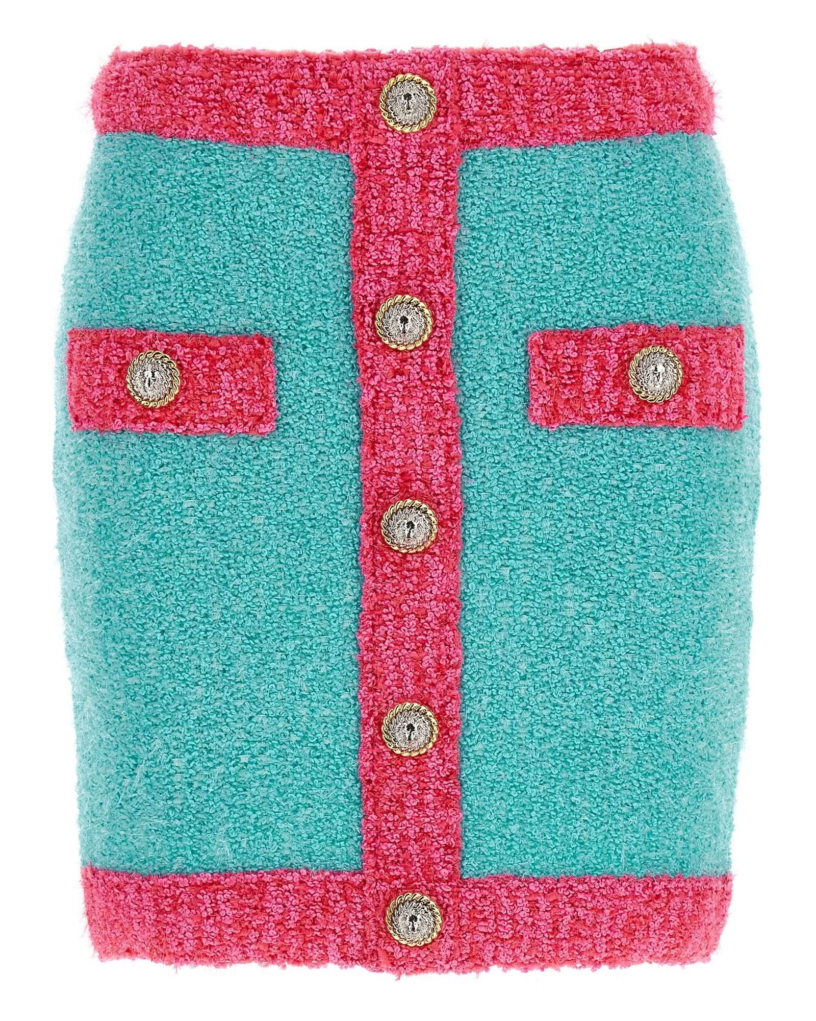 Balmain Leone Button Two Tone Skirt Glam Steals