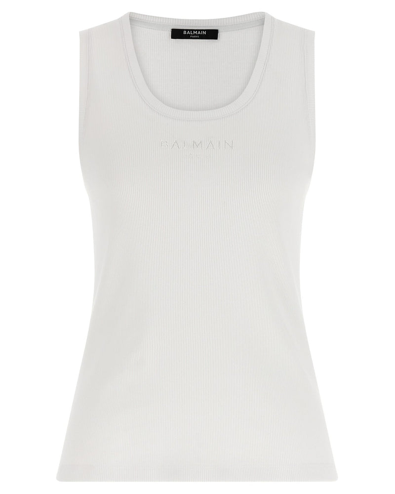 Balmain Logo Embroidery Tank Top Glam Steals