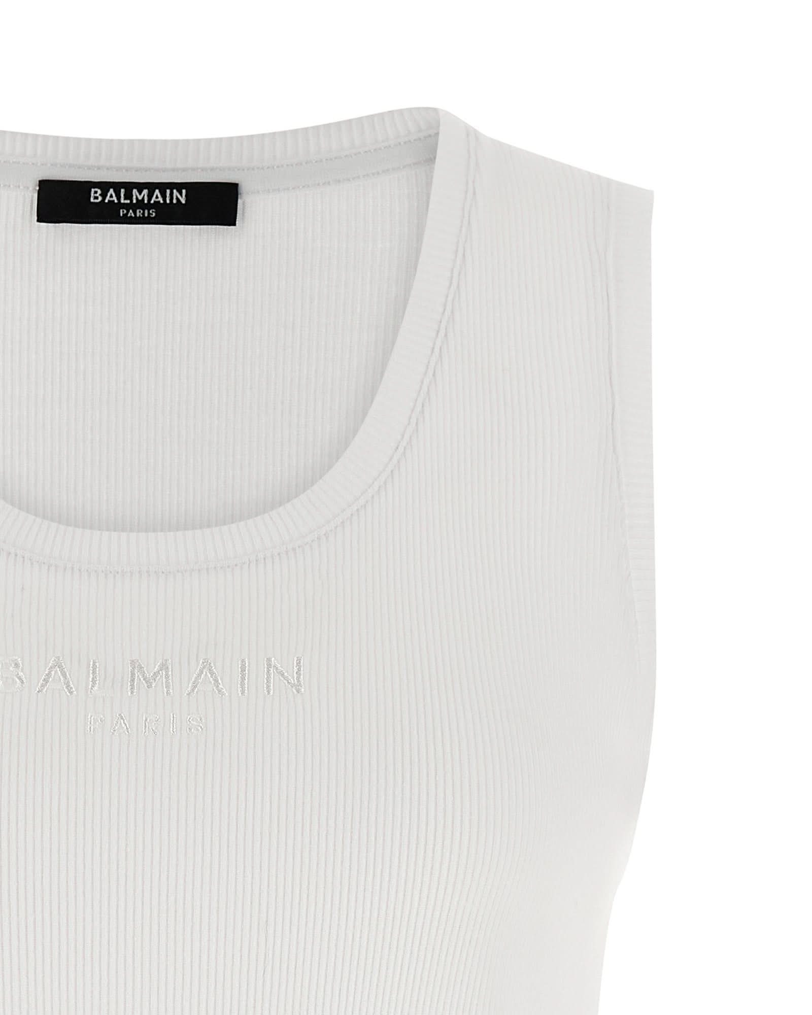 Balmain Logo Embroidery Tank Top Glam Steals