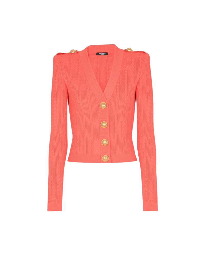 Balmain Long Sleeved Twisted Knit Cardigan Glam Steals