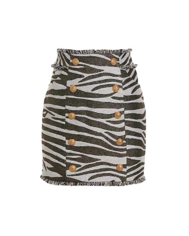 Balmain Lurex Zebra Skirt Glam Steals