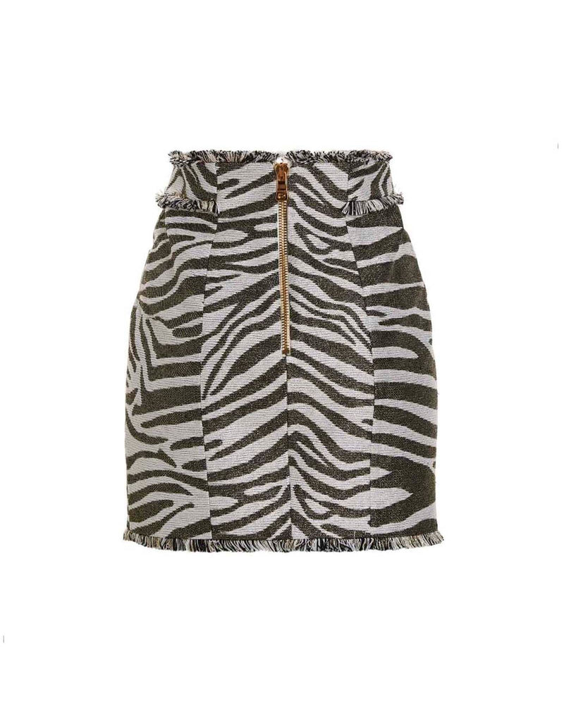 Balmain Lurex Zebra Skirt Glam Steals