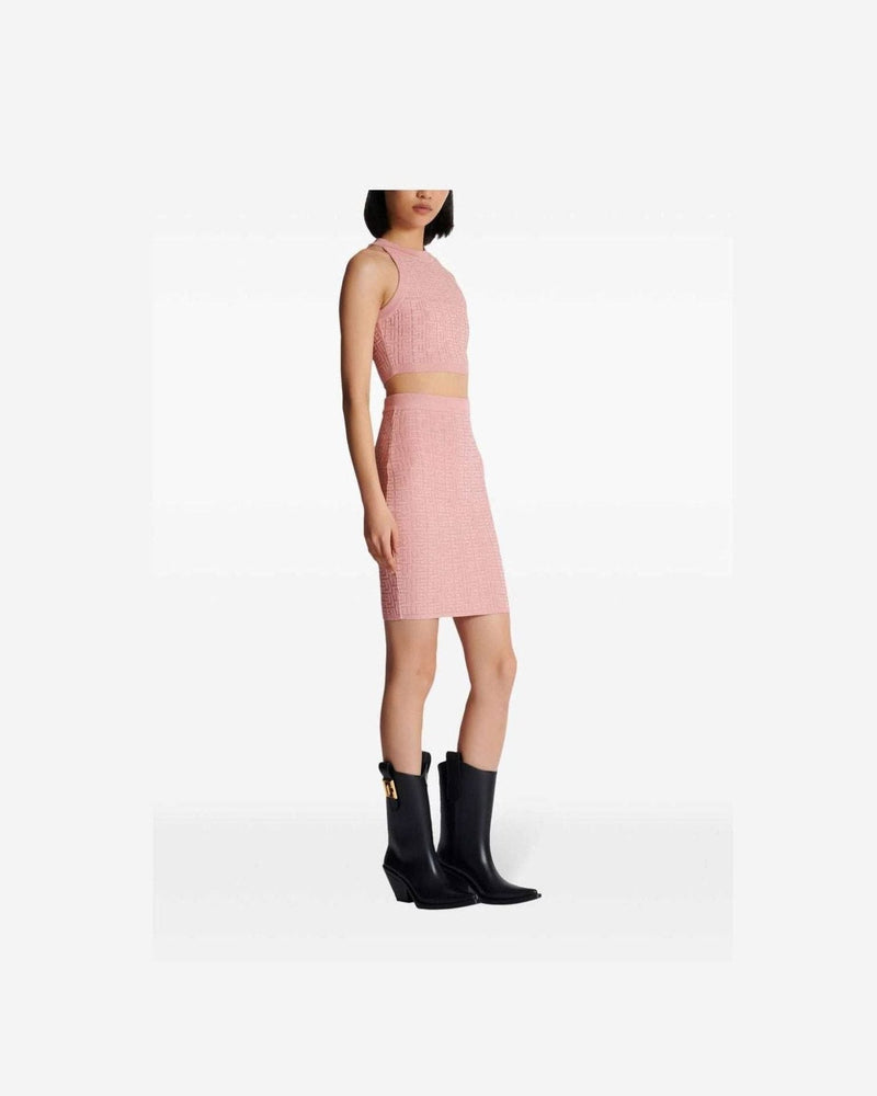 Balmain Pb Labyrinth Knit Top Sweaters