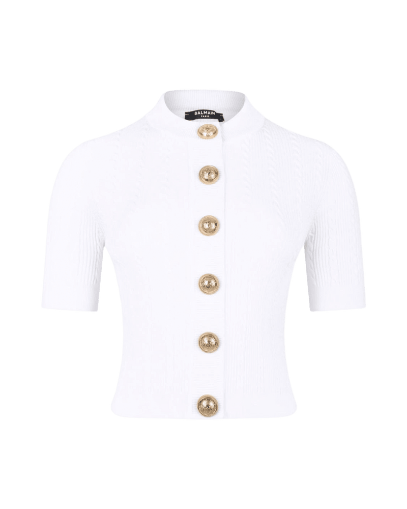 Balmain Ribbed Buttoned Top Glam Steals