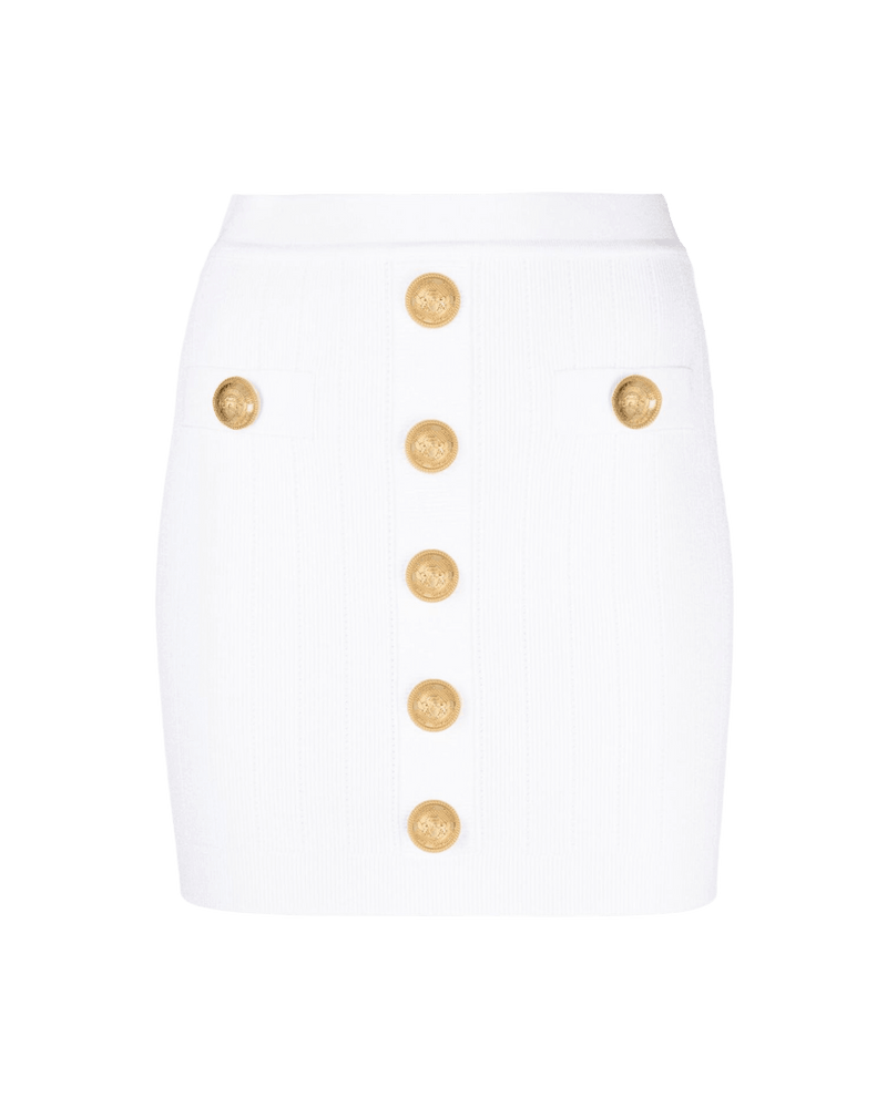 Balmain Ribbed Knit Miniskirt Glam Steals