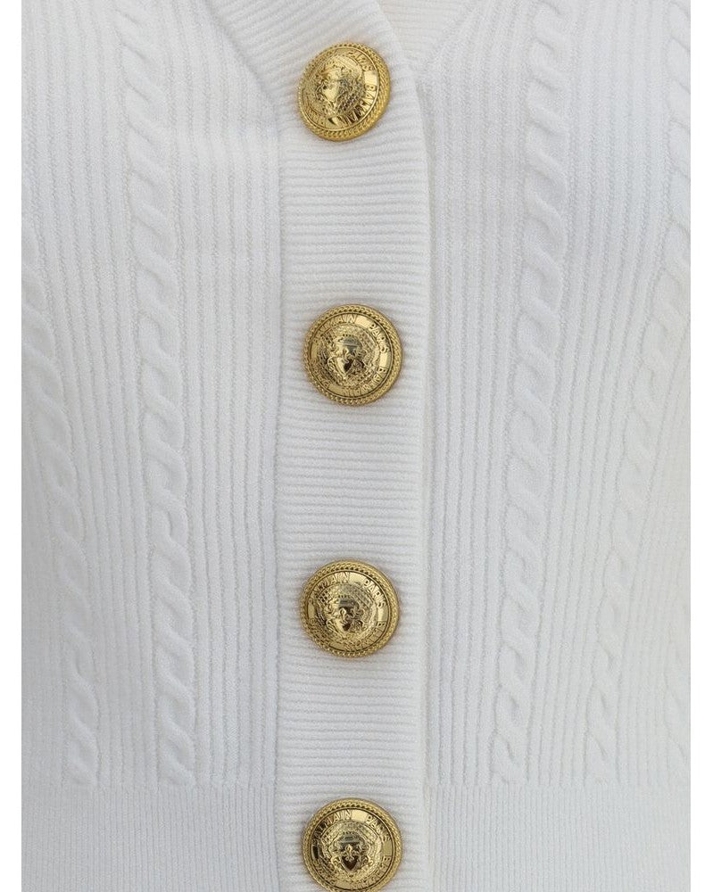 Balmain Ribbed and Braided Cardigan Glam Steals