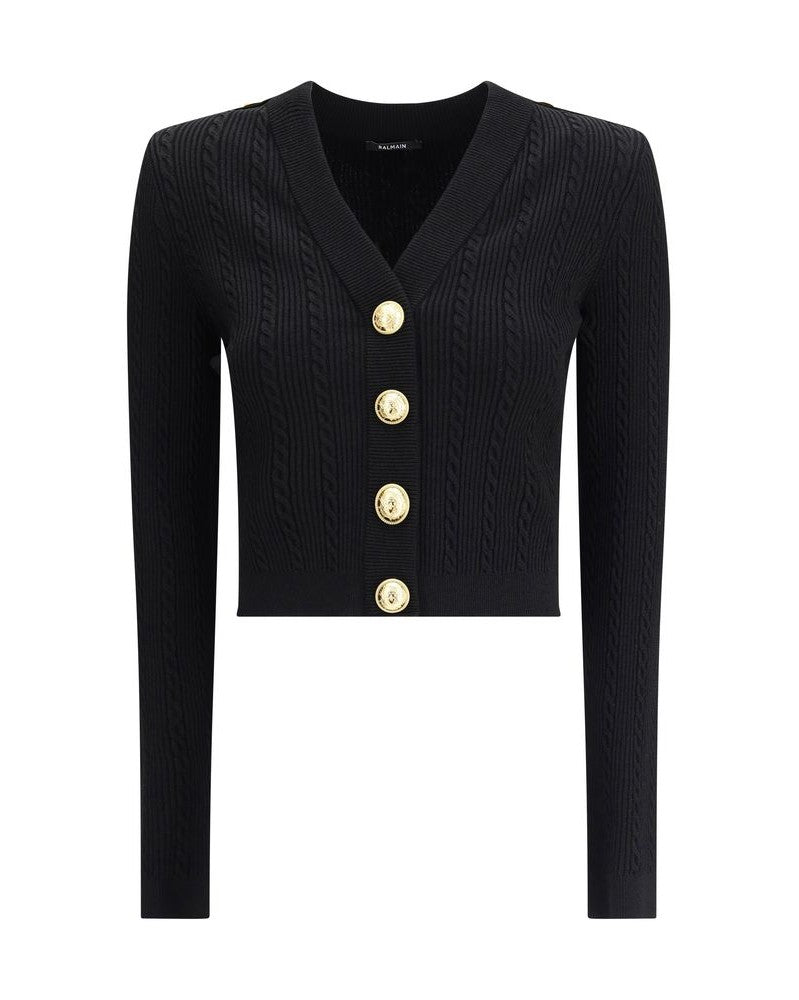Balmain Ribbed and Braided Cardigan Glam Steals