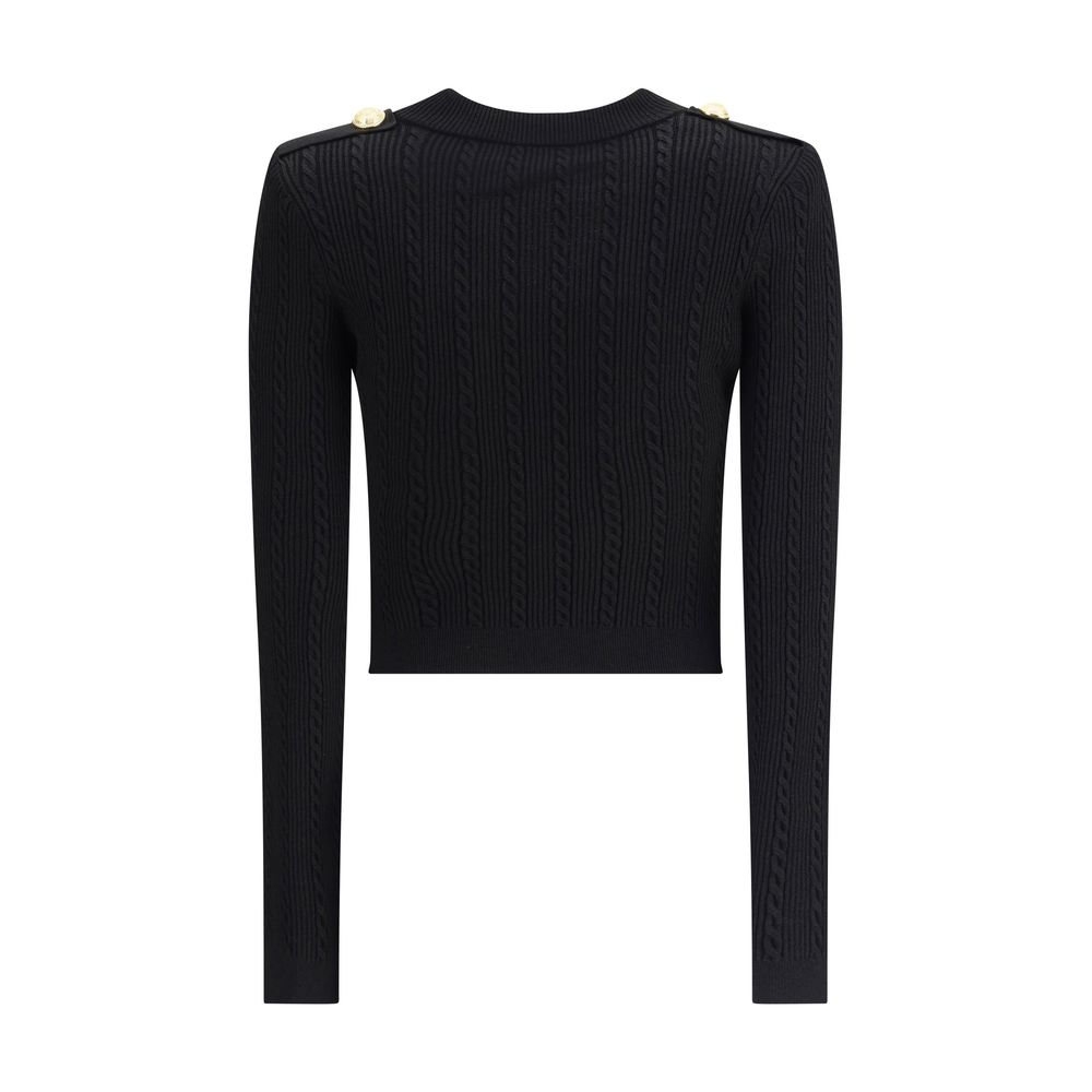 Balmain Ribbed and Braided Cardigan Glam Steals