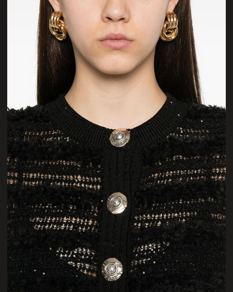 Balmain Sequin Embellished Cardigan Glam Steals