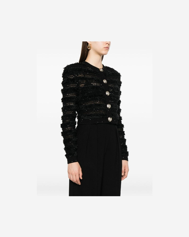 Balmain Sequin Embellished Cardigan Glam Steals