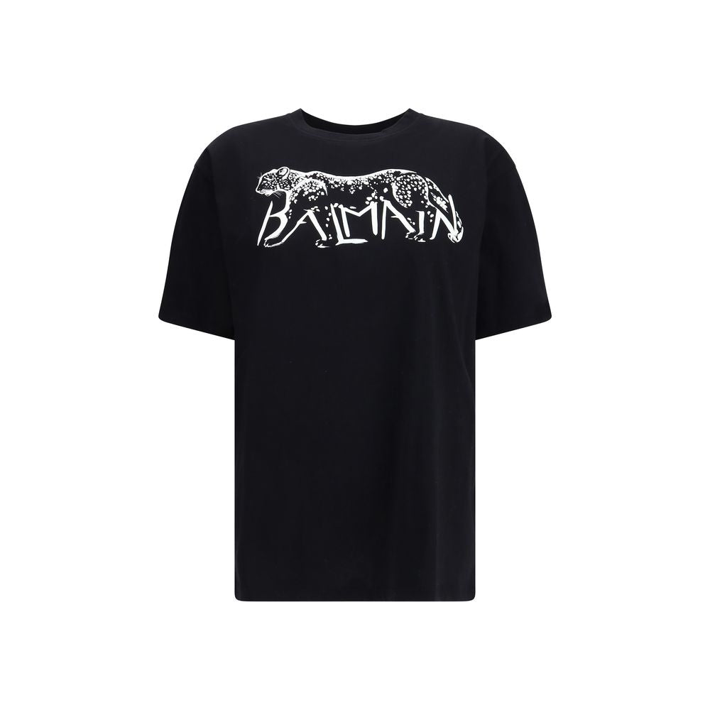 Balmain T-shirt with Leopard Print Glam Steals