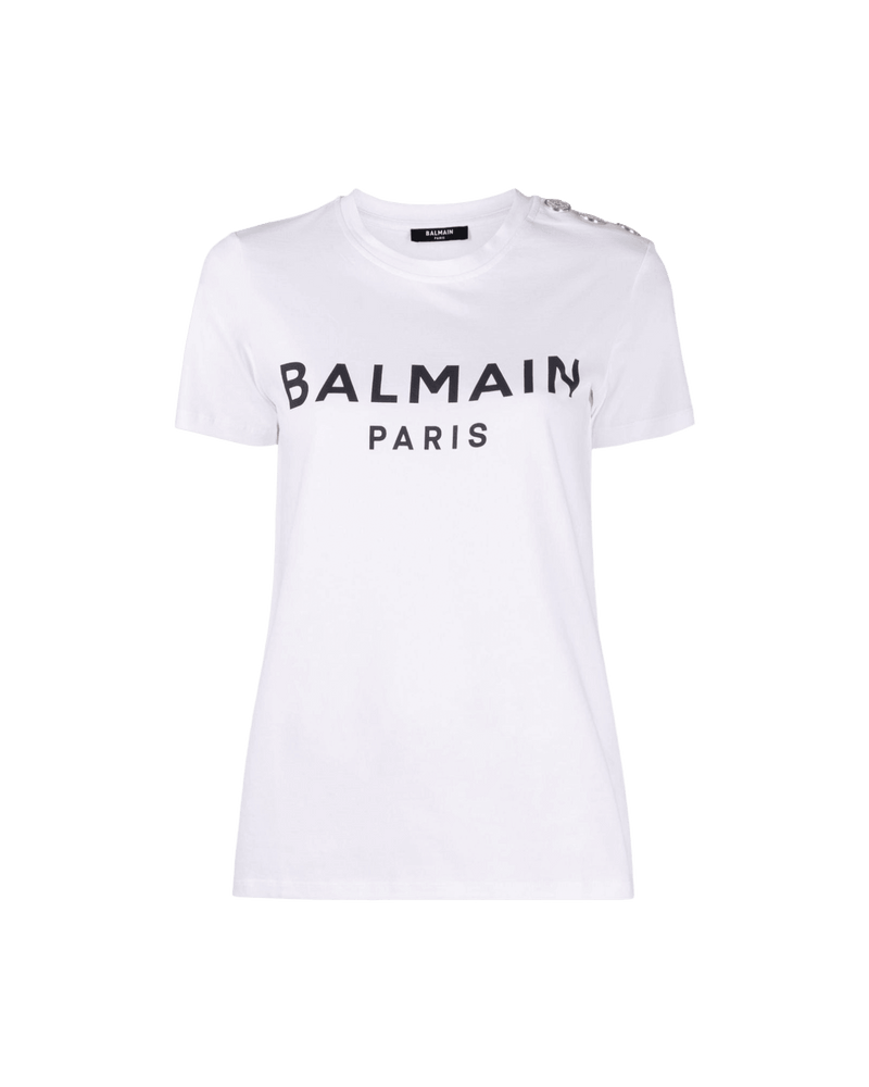 Balmain T-Shirt With Paris Print Glam Steals