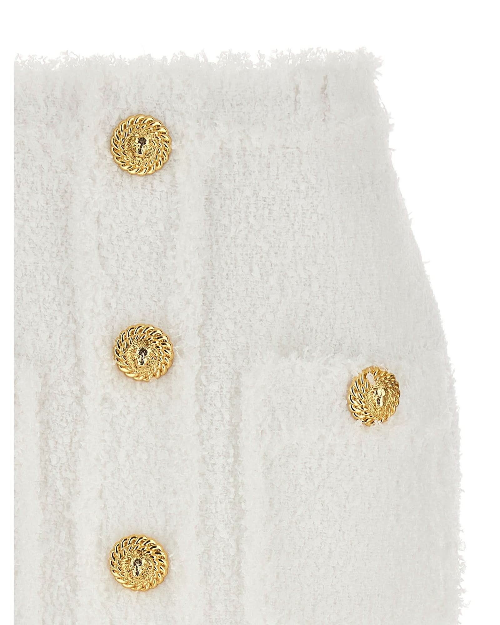 Balmain Tweed Button Skirt Glam Steals