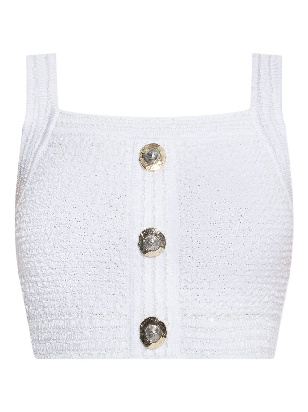 Balmain Tweed Crop Top Glam Steals