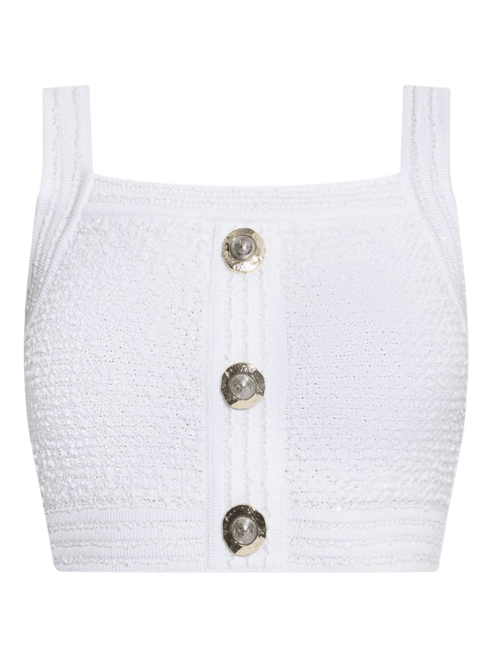 Balmain Tweed Crop Top Glam Steals