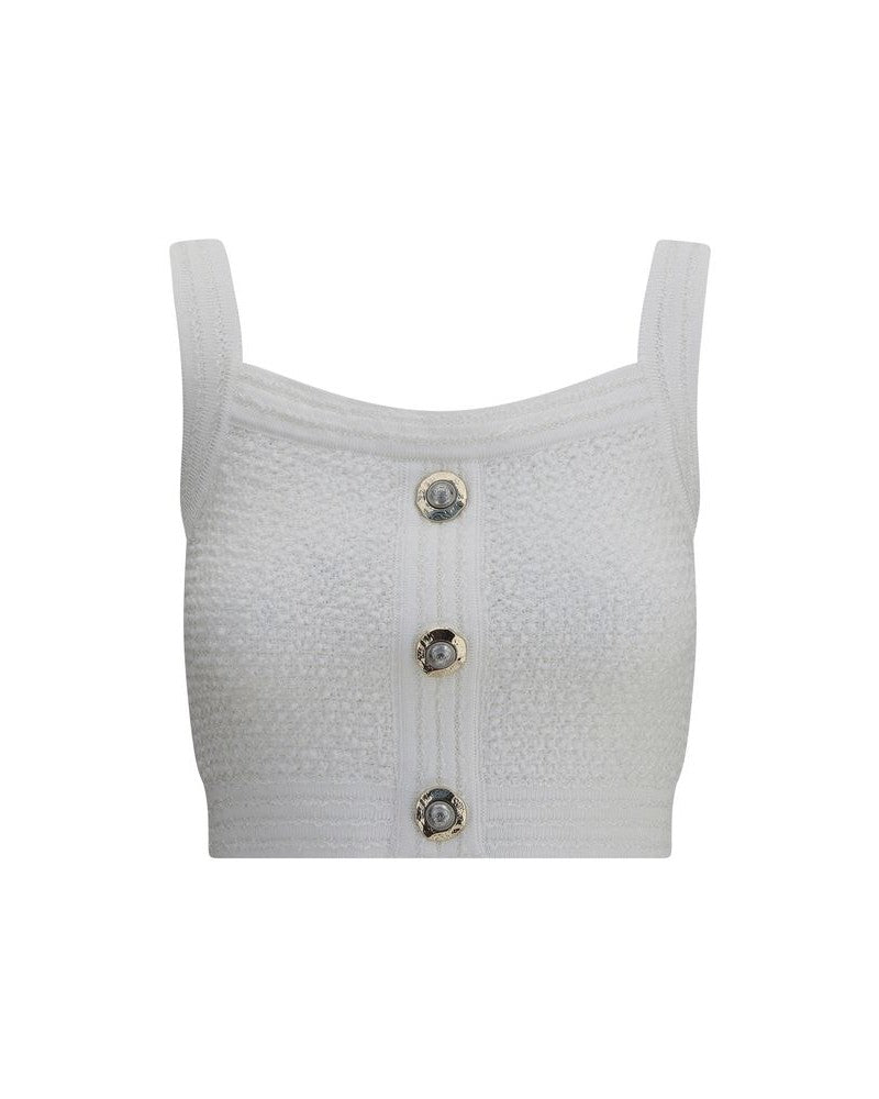Balmain Tweed Crop Top Glam Steals