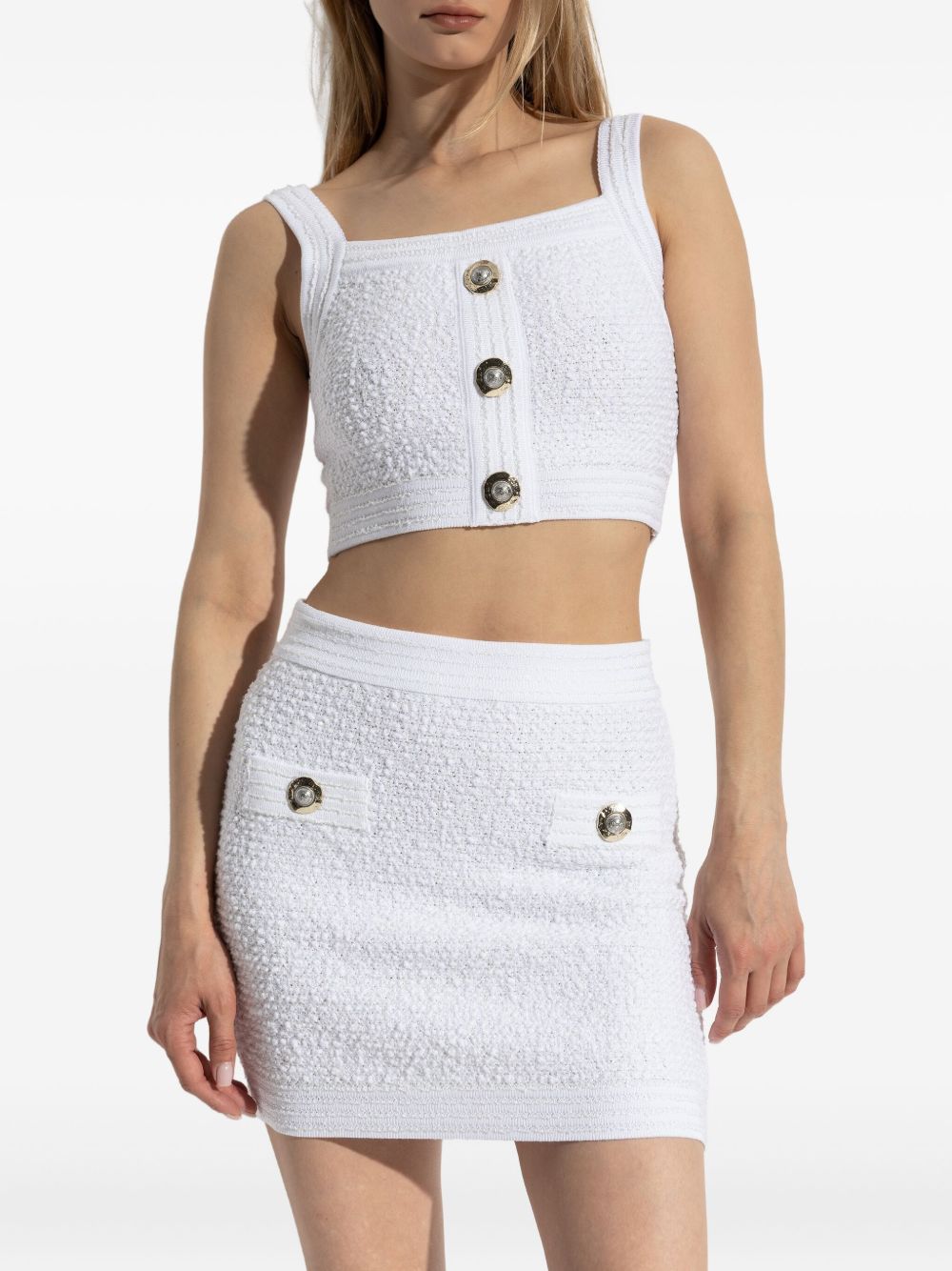 Balmain Tweed Crop Top Glam Steals