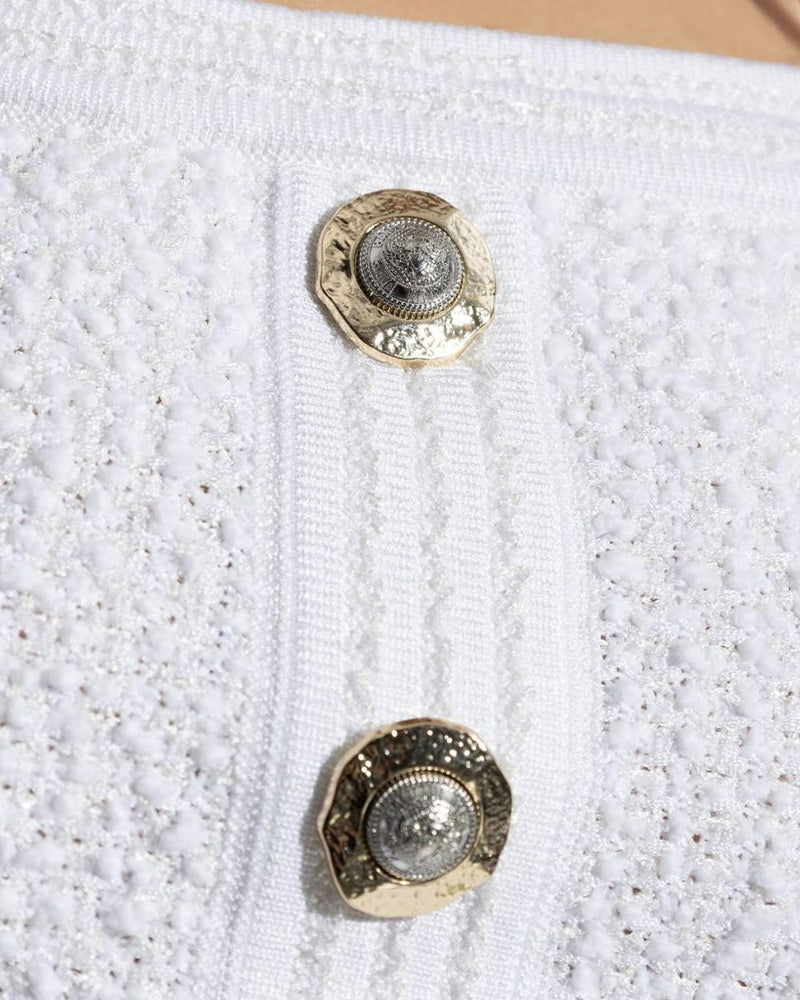 Balmain Tweed Crop Top Glam Steals