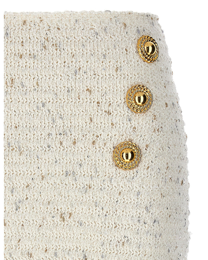 Balmain Tweed Fringed Skirt Glam Steals