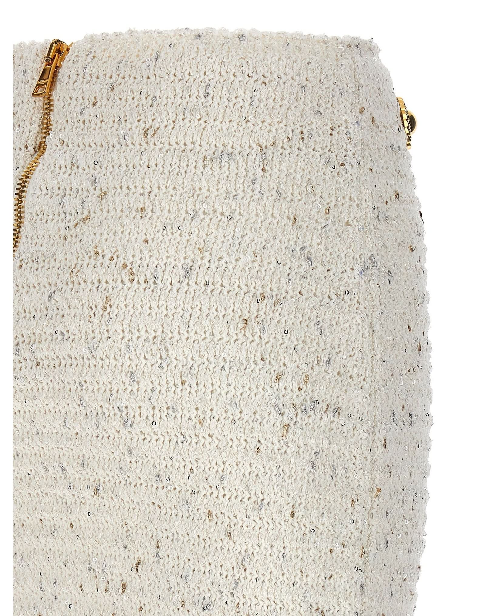 Balmain Tweed Fringed Skirt Glam Steals