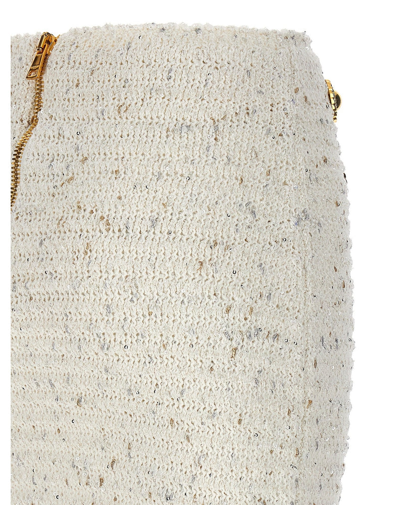 Balmain Tweed Fringed Skirt Glam Steals