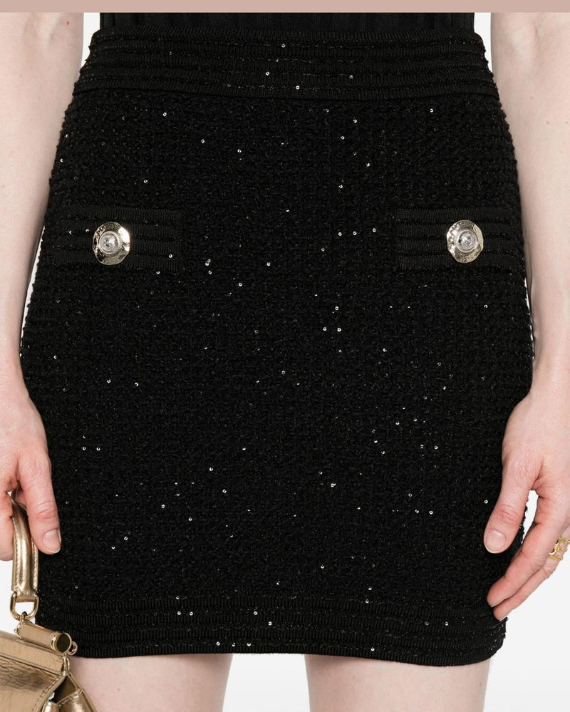 Balmain Tweed Mini Skirt Glam Steals