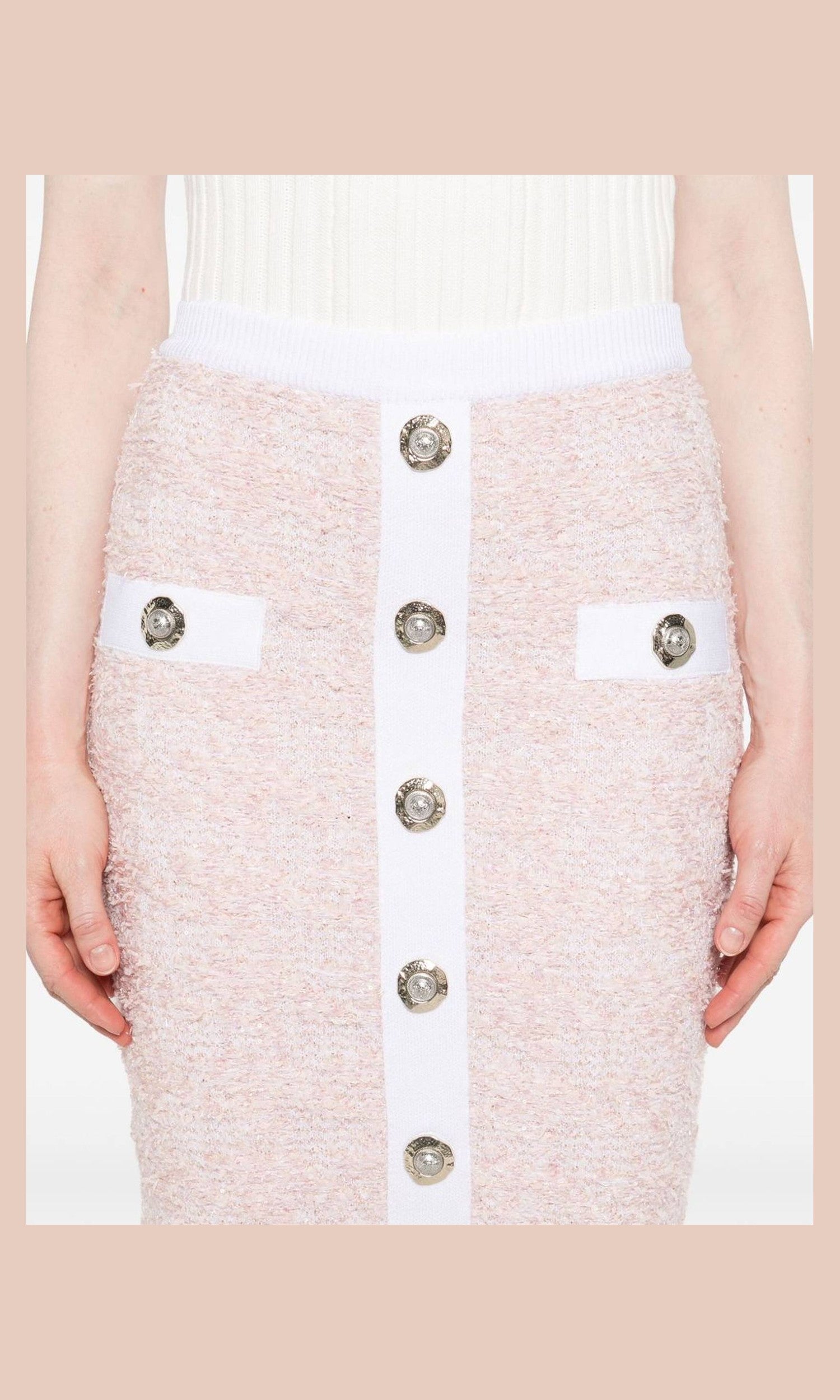 Balmain Tweed Pencil Skirt Glam Steals