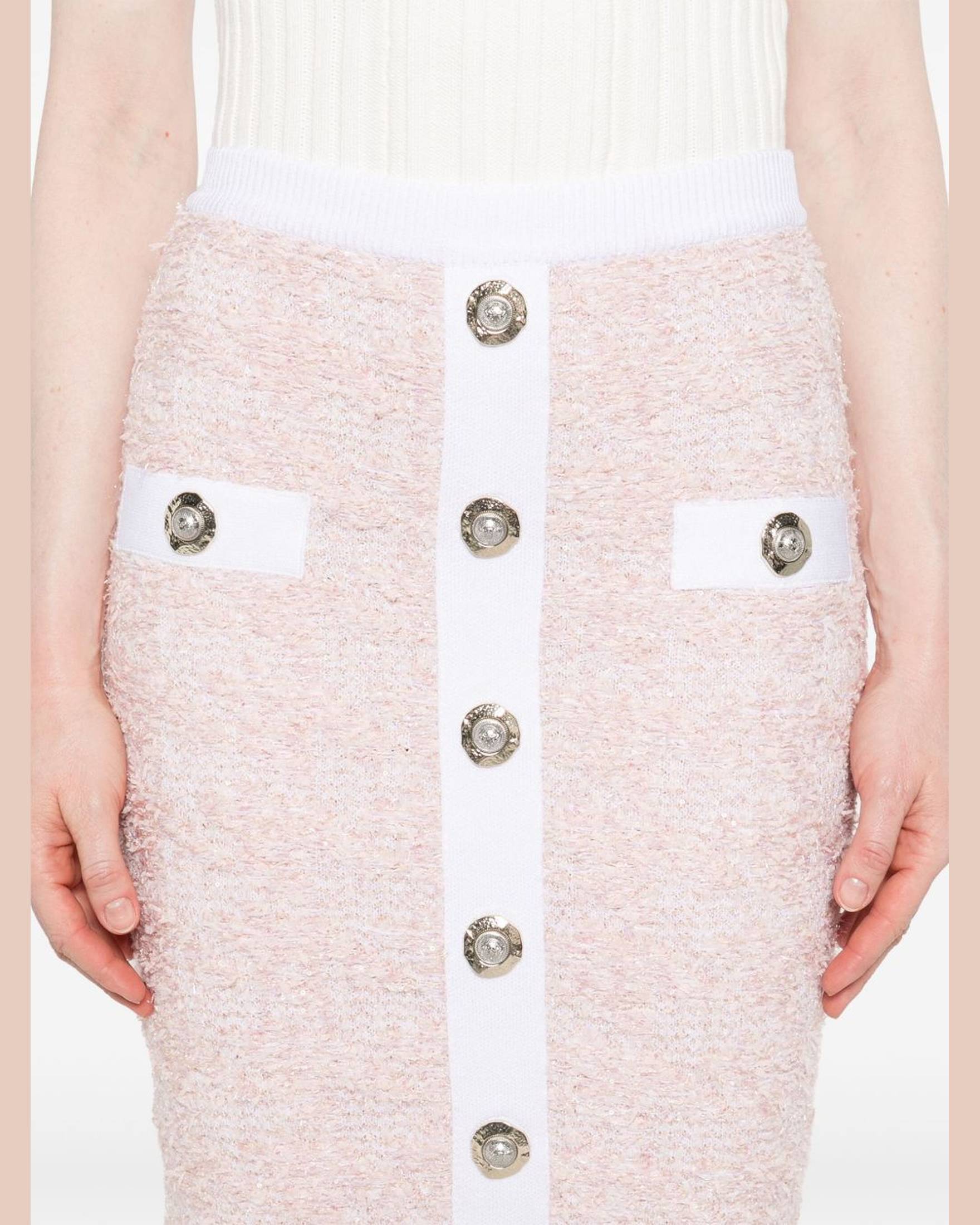 Balmain Tweed Pencil Skirt Glam Steals