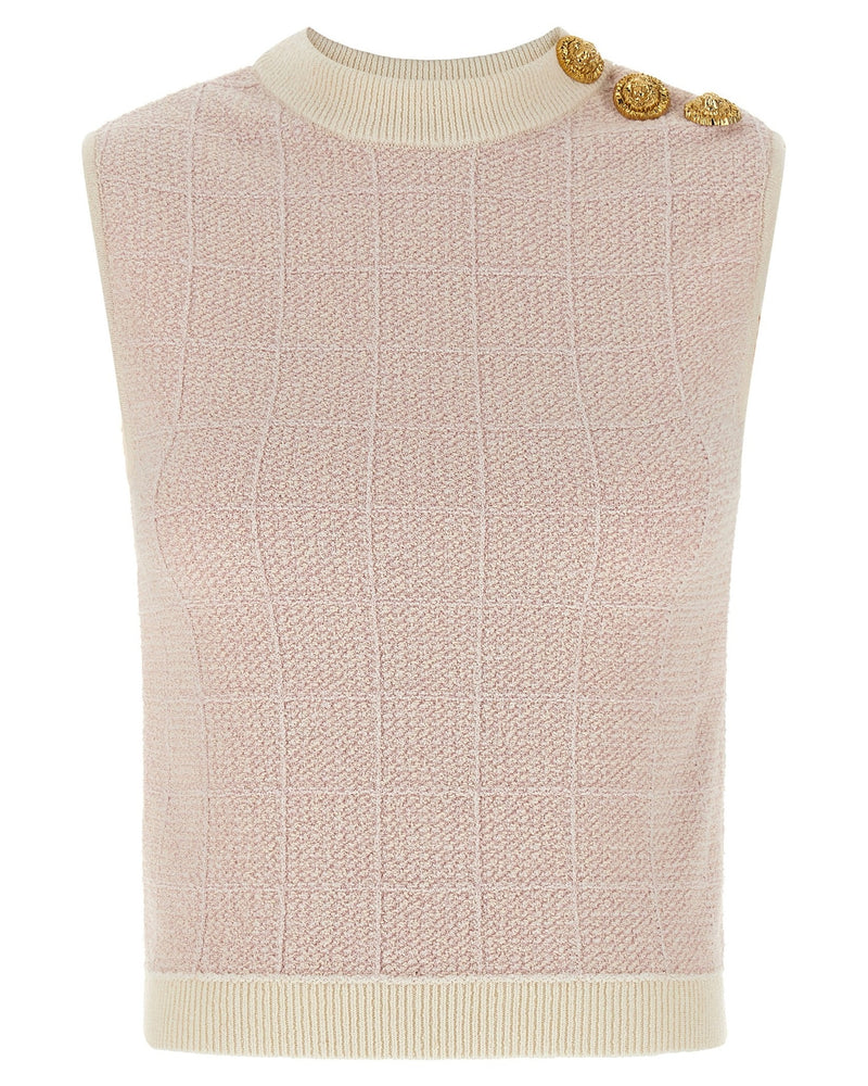 Balmain Tweed Testa Di Leone Vest Glam Steals