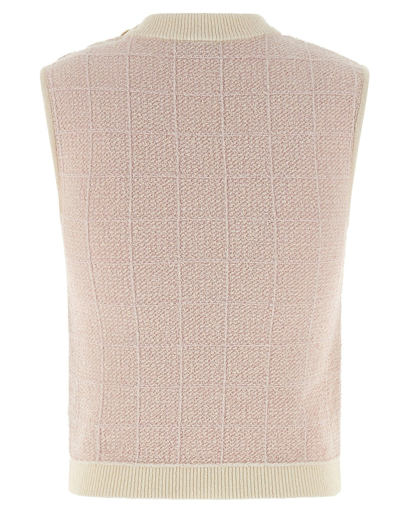 Balmain Tweed Testa Di Leone Vest Glam Steals