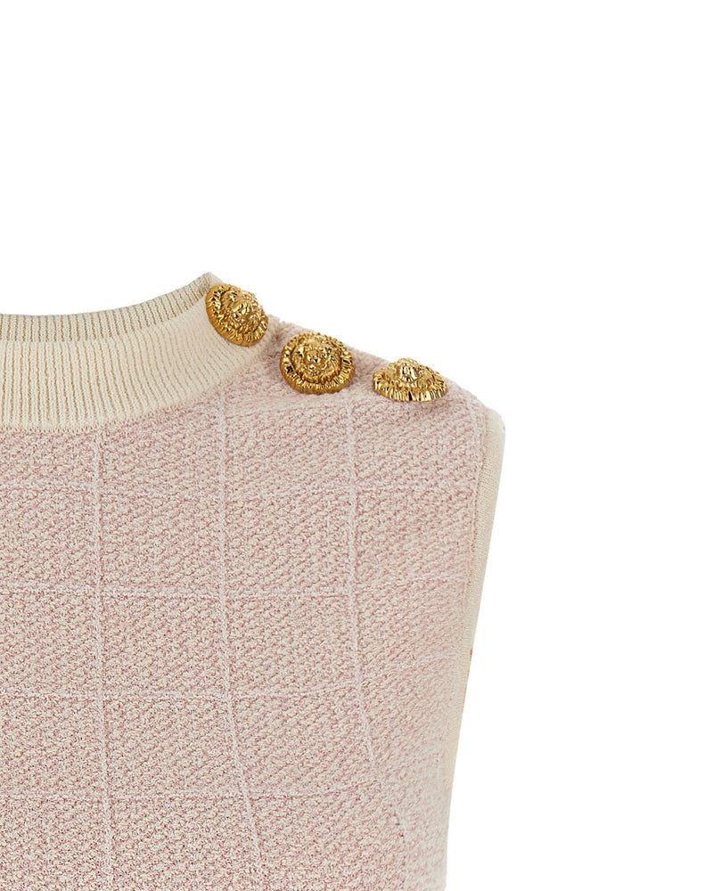 Balmain Tweed Testa Di Leone Vest Glam Steals