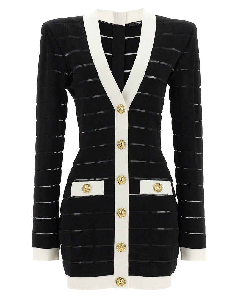 Balmain Two Tone Knit Dress Glam Steals