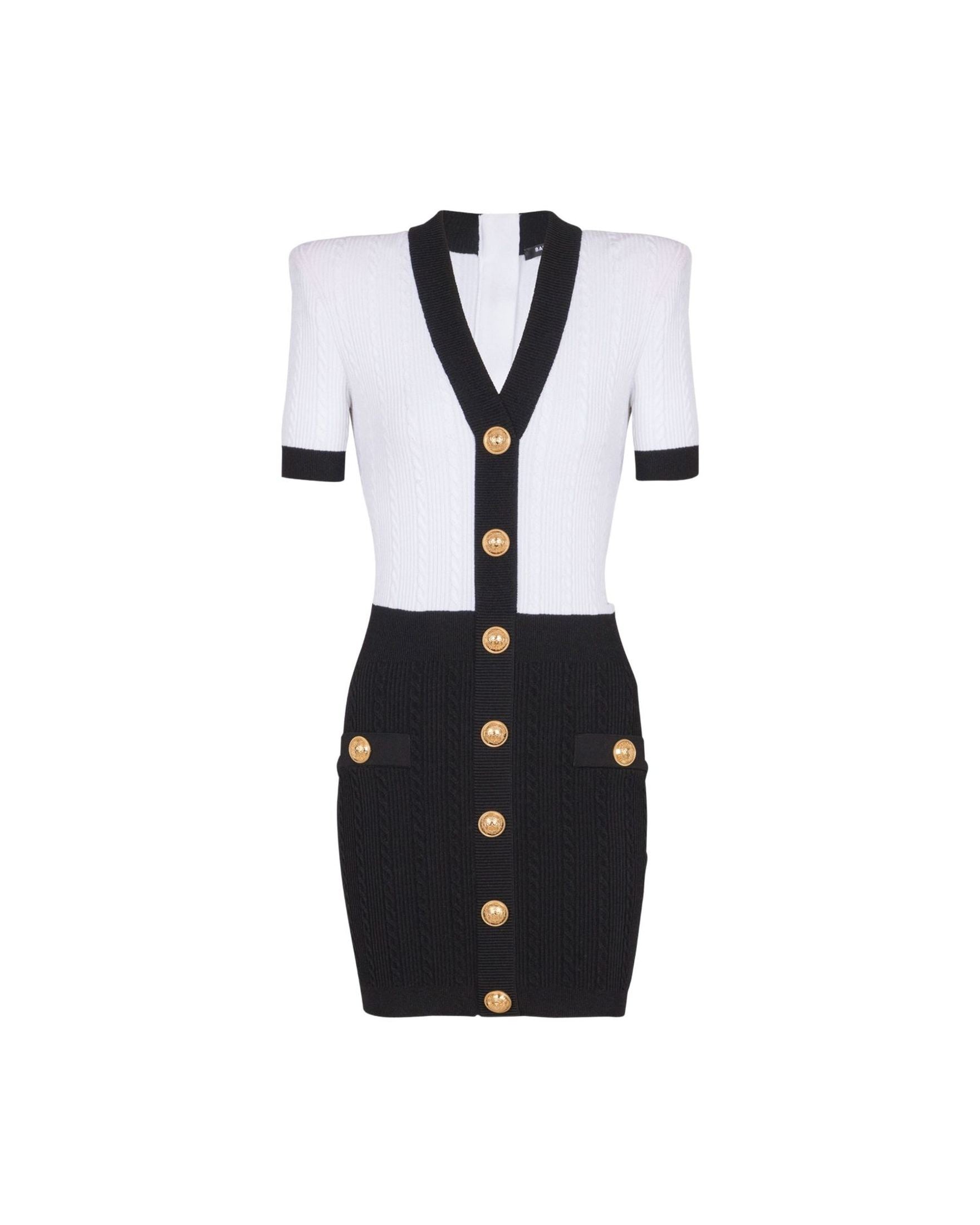 Balmain Two Tone Twisted Knit Bodycon Dress Glam Steals