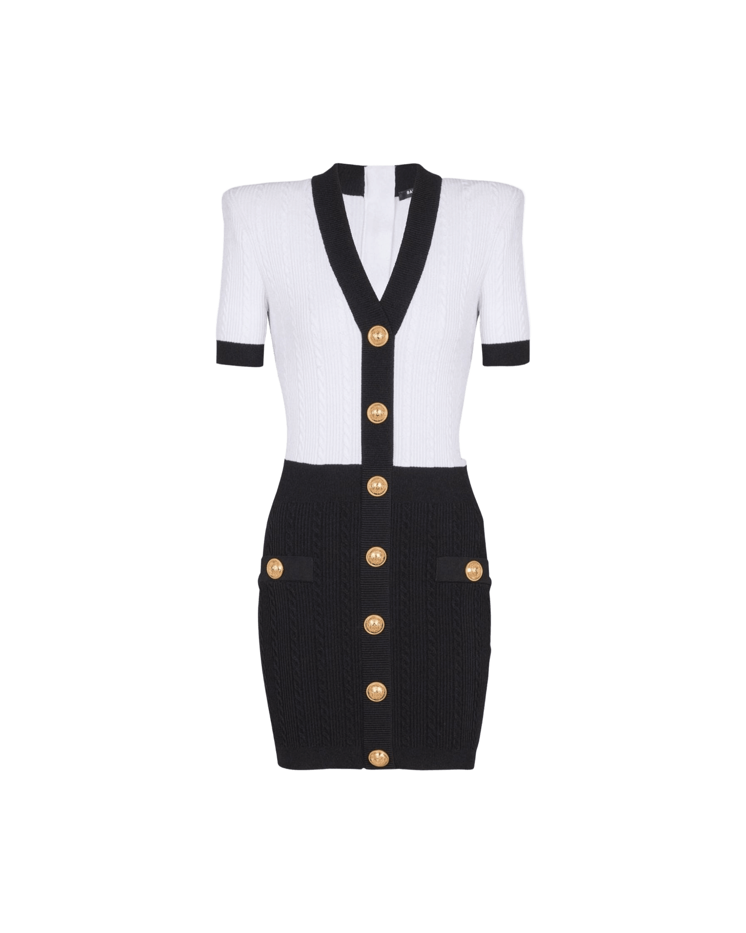 Balmain Two Tone Twisted Knit Bodycon Dress Glam Steals
