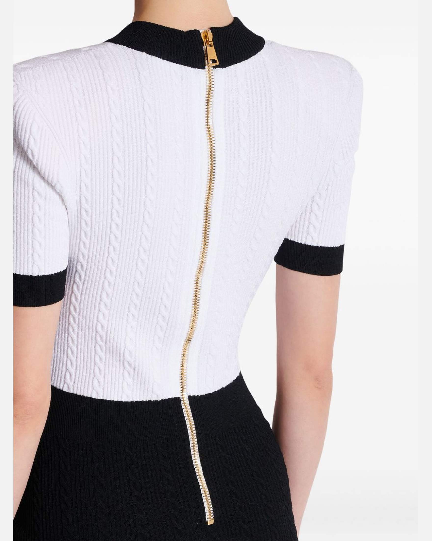 Balmain Two Tone Twisted Knit Bodycon Dress Glam Steals