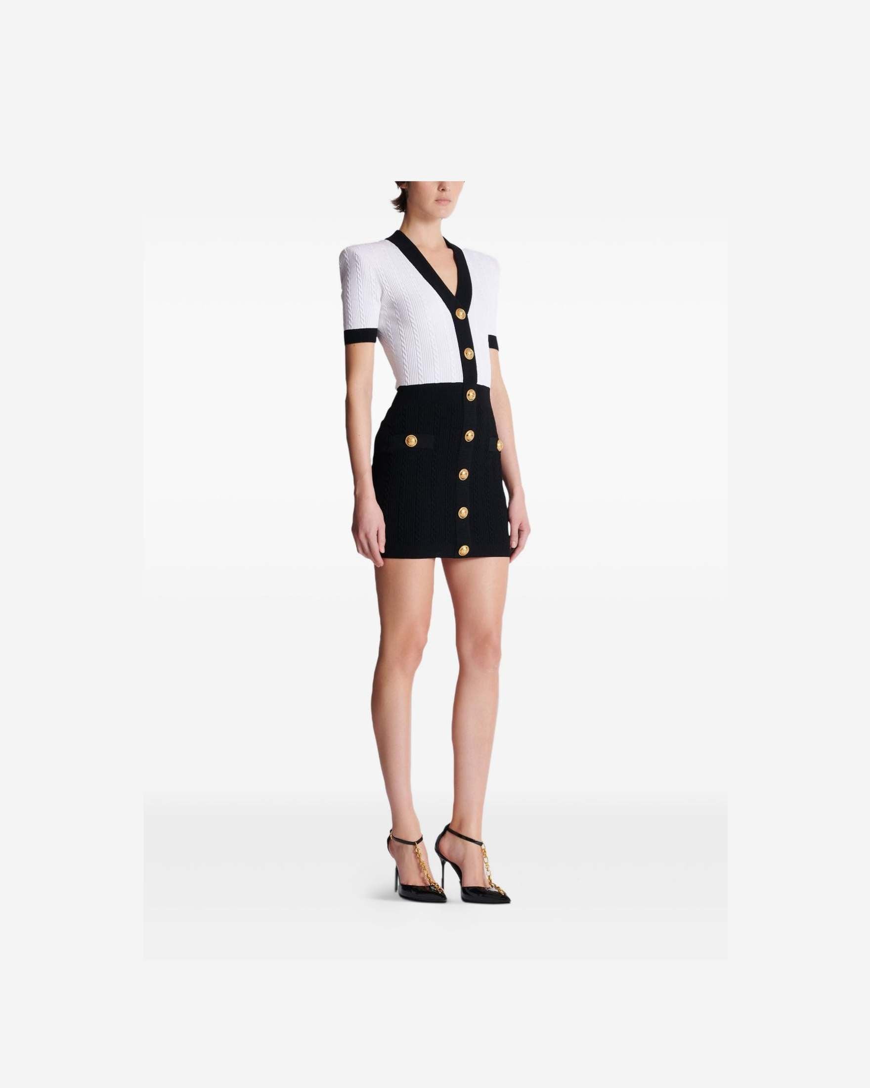 Balmain Two Tone Twisted Knit Bodycon Dress Glam Steals