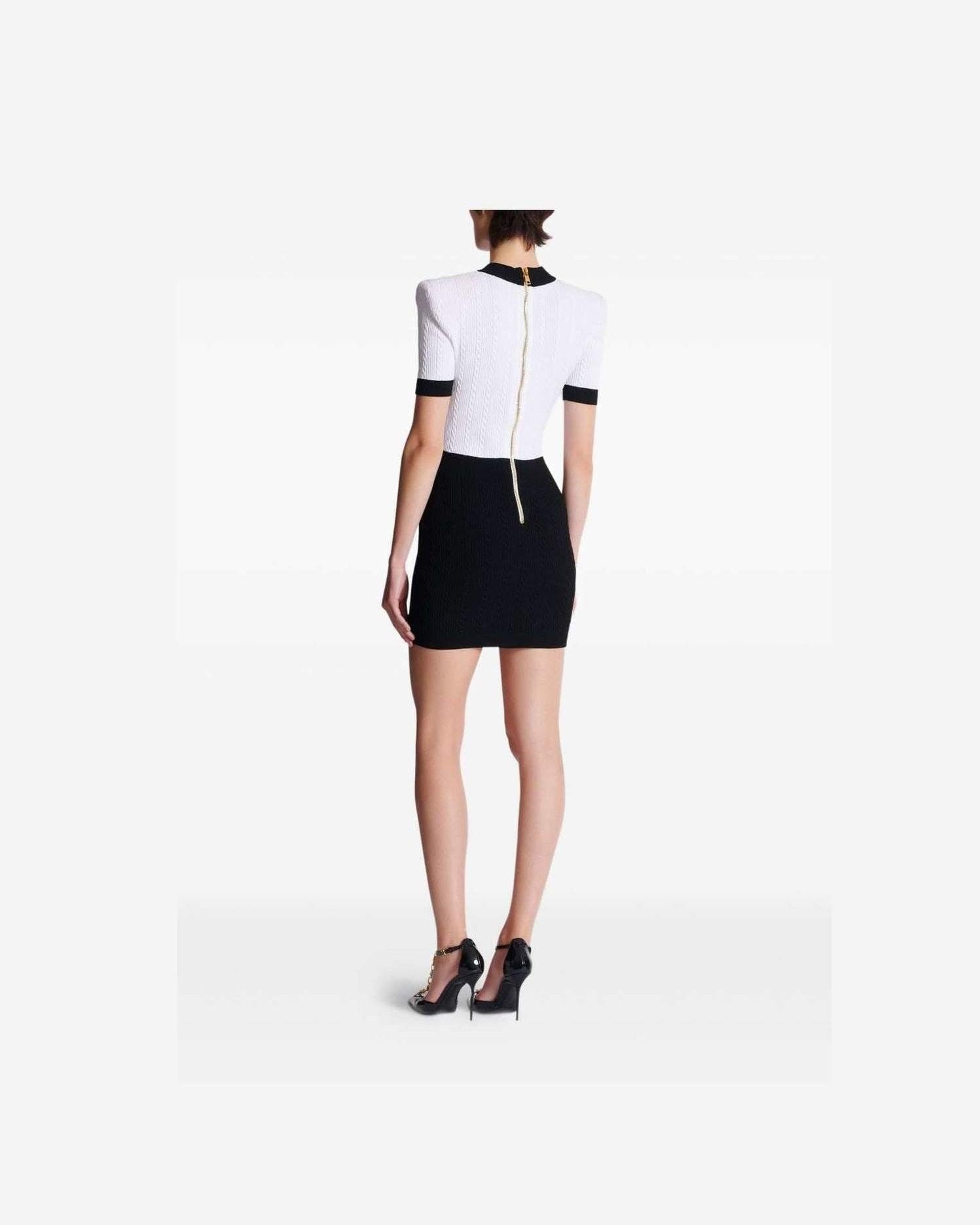 Balmain Two Tone Twisted Knit Bodycon Dress Glam Steals