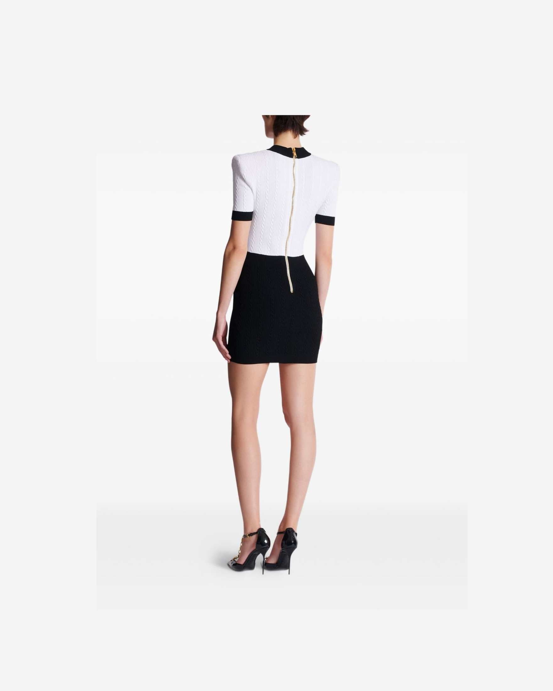 Balmain Two Tone Twisted Knit Bodycon Dress Glam Steals