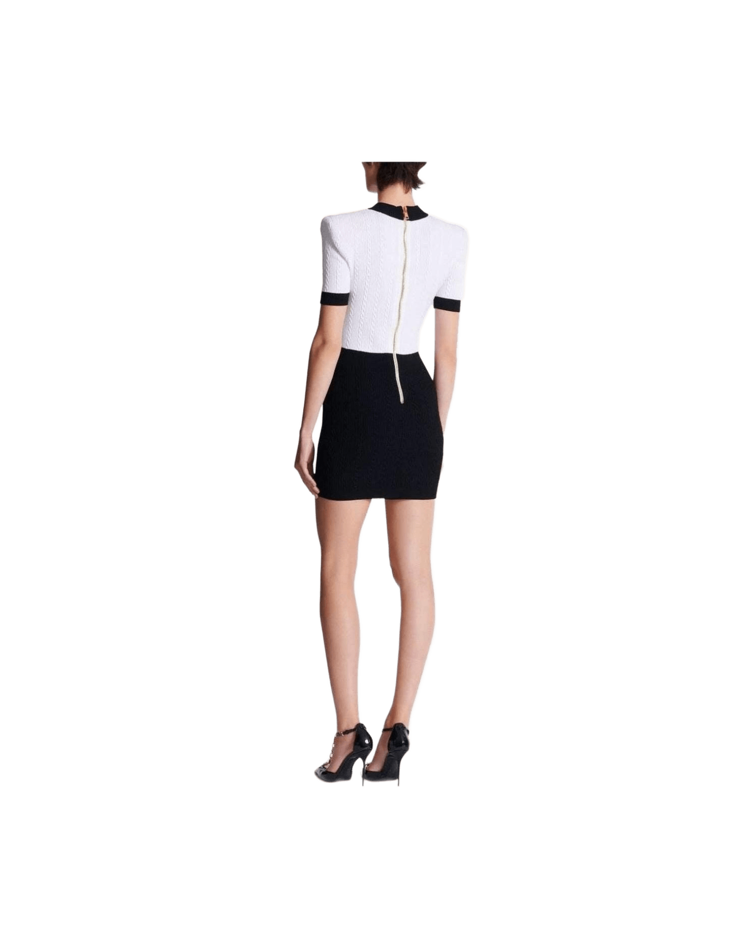 Balmain Two Tone Twisted Knit Bodycon Dress Glam Steals
